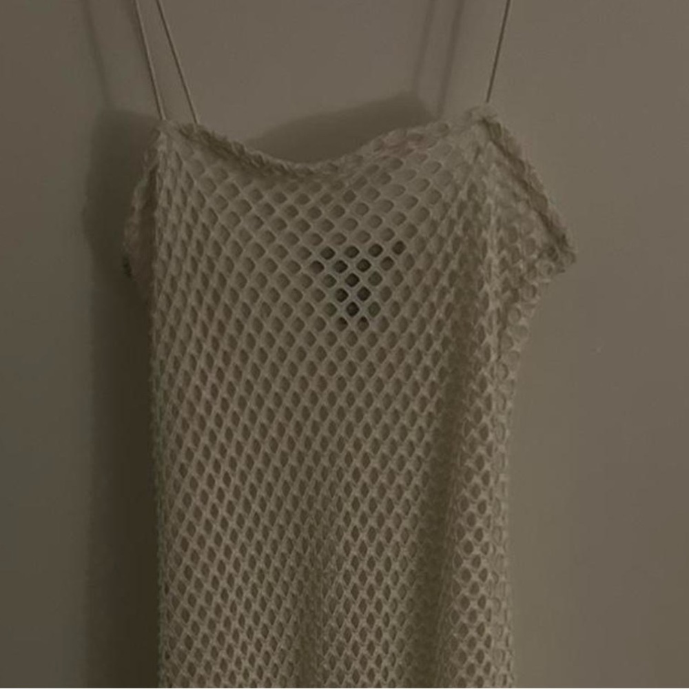 White Fishnet Cover-Up Dress
